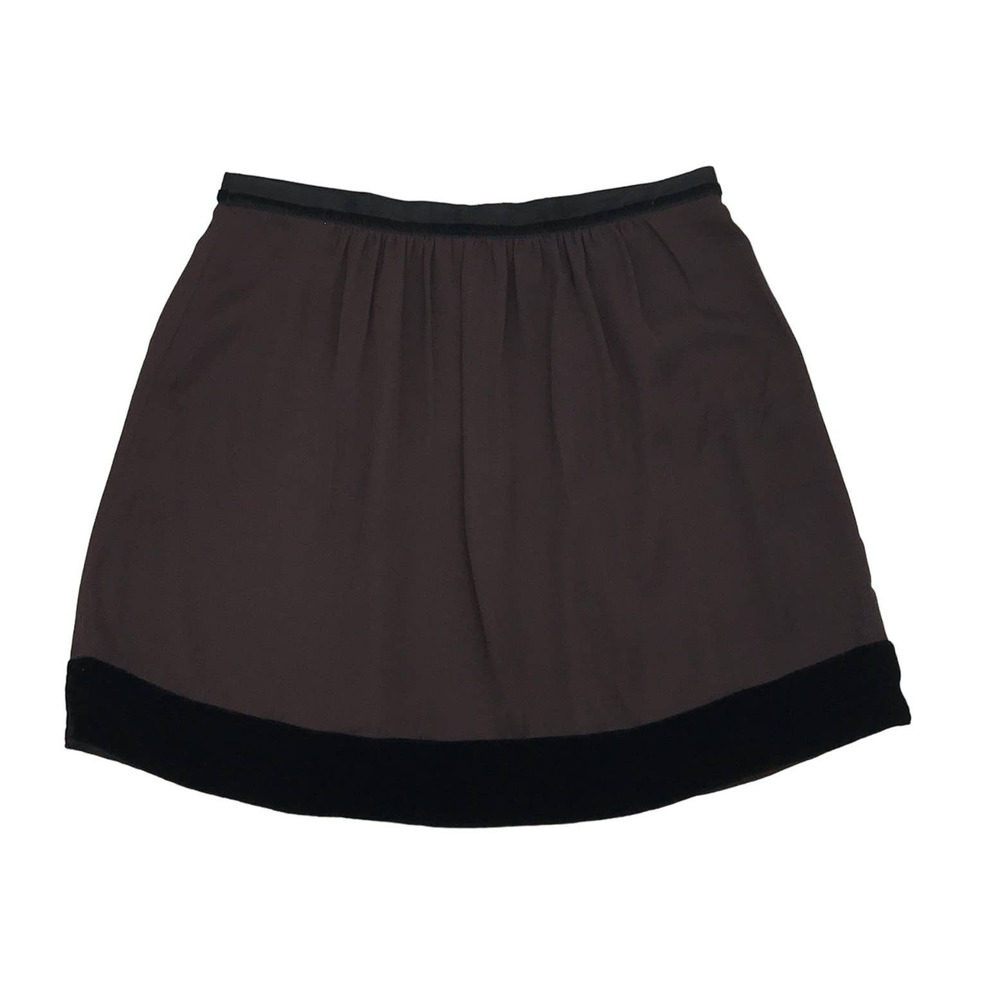 Gap Women's Brown Velvet Trim Full Pleated Party Mini Skirt Size 4